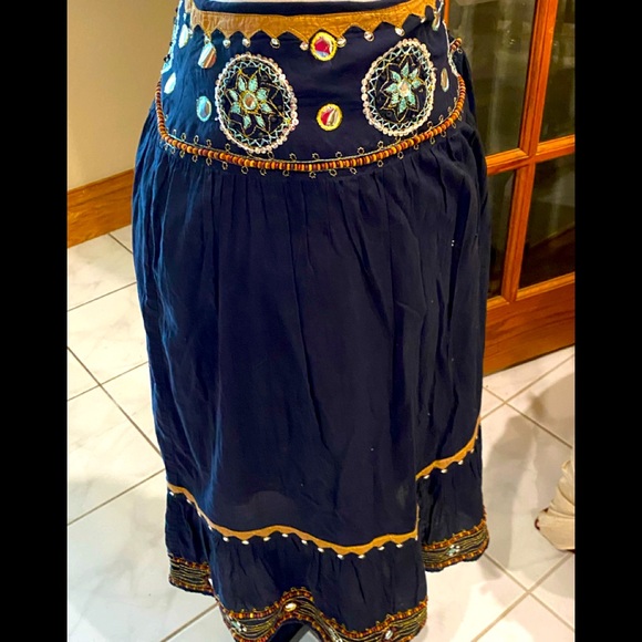 Resembles the native American skirt with lots of embroidery beautiful designNWOT - Picture 1 of 10